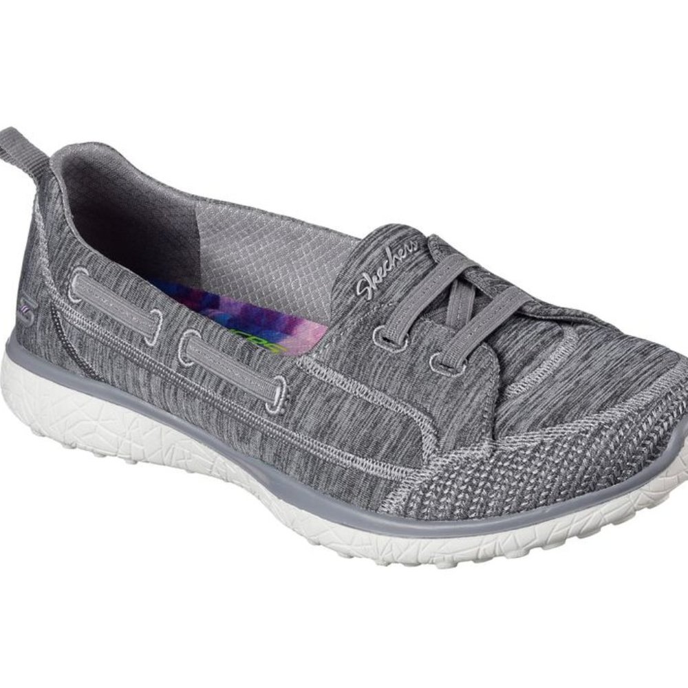 Skechers Microburst Gray Walking Shoes (Wide)